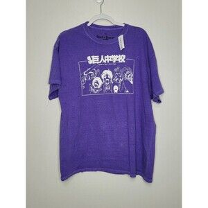 Attack on Titans purple anime graphic short sleeve shirt size xl NWT